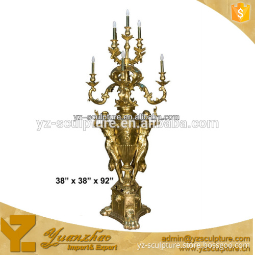 casting gold bronze statue of figure lamps for home decoration